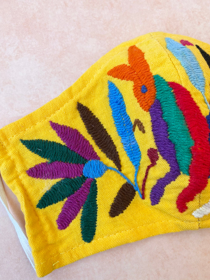 Light Blue Otomi Face Mask #36