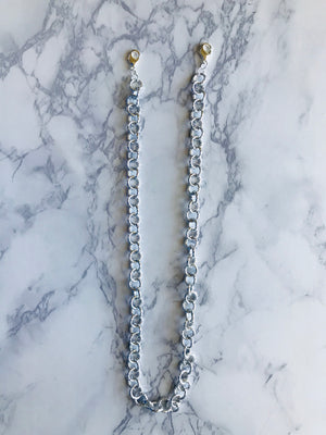 Silver Chain Glasses Necklace