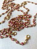 Red Ojito Chain Glasses Necklace