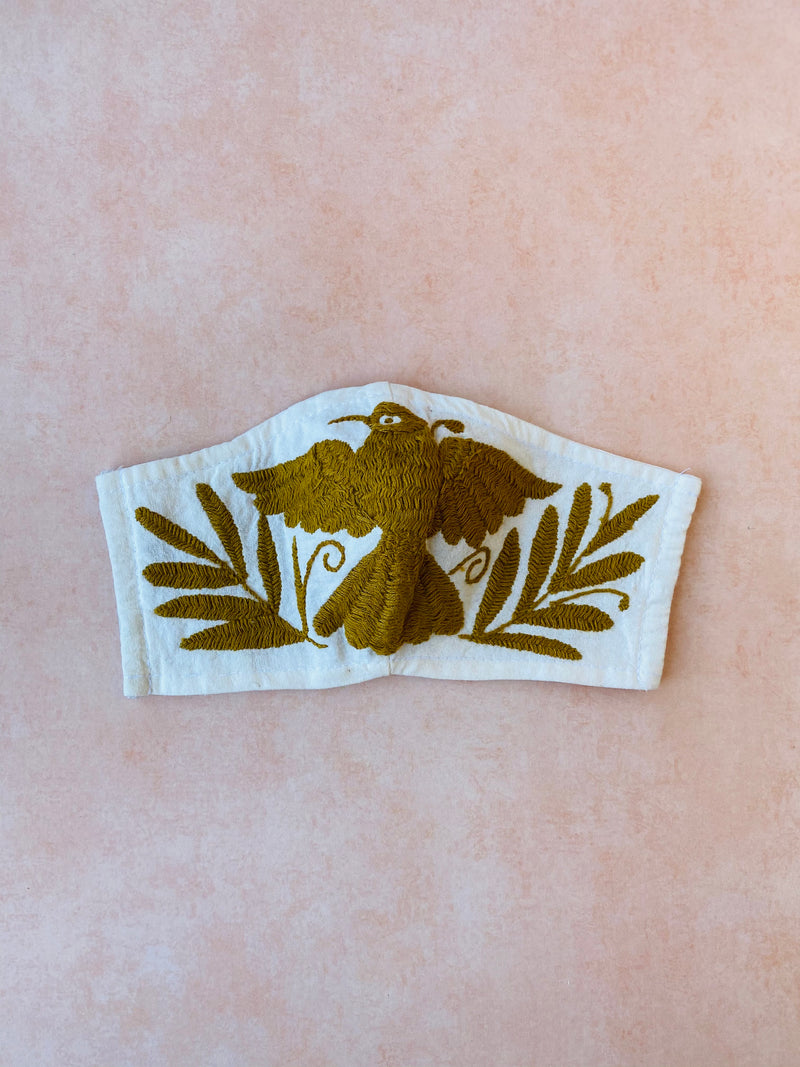 Cream Otomi Face Mask #71