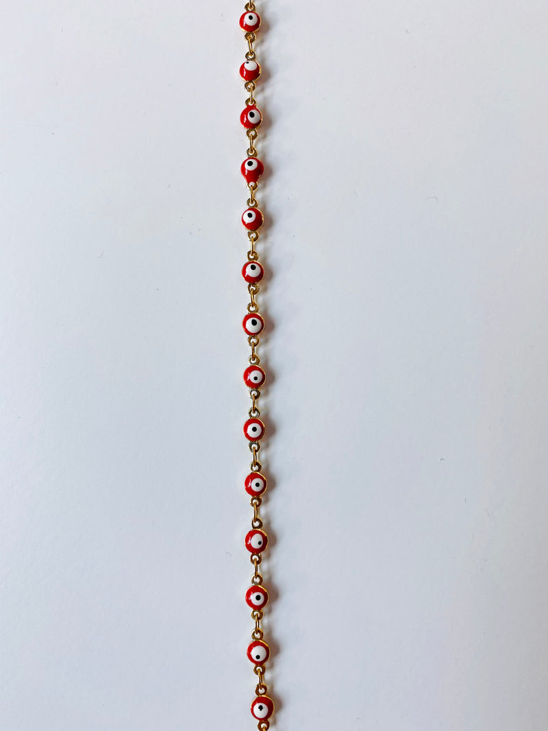 Red Ojito Chain Glasses Necklace