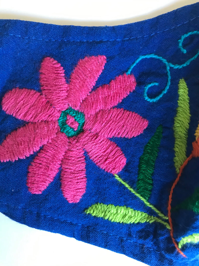 Cobalt Blue Otomi Face Mask #7