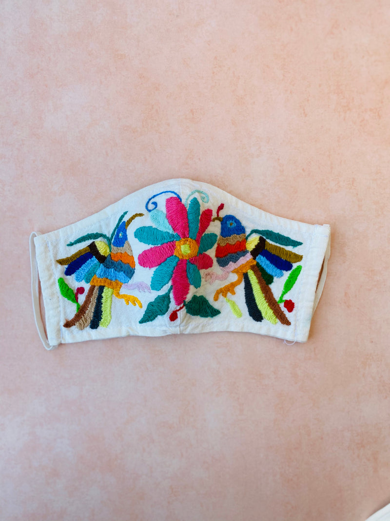 Cream Otomi Face Mask #60