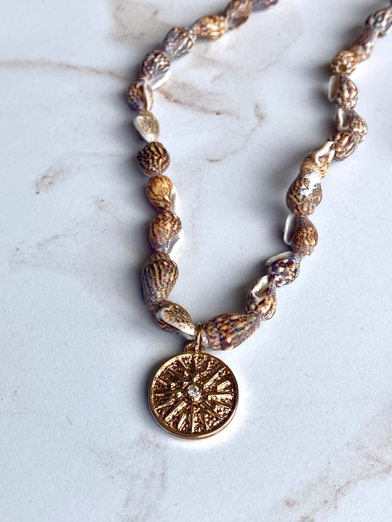 Sun Coin Seashell Necklace
