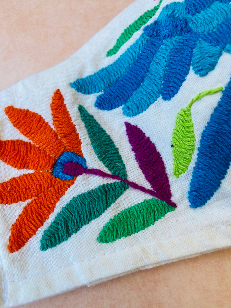 Cream Otomi Face Mask #62