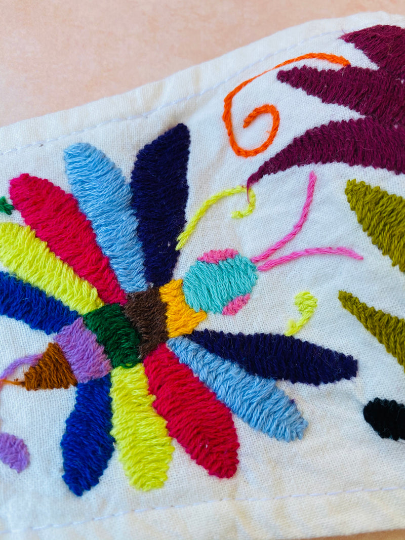 Cream Otomi Face Mask #59