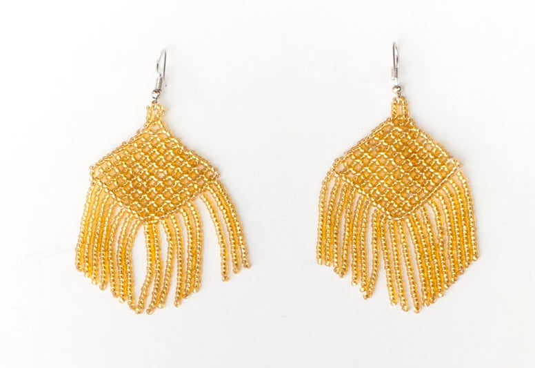 Huichol Rhombus Fringe Earrings