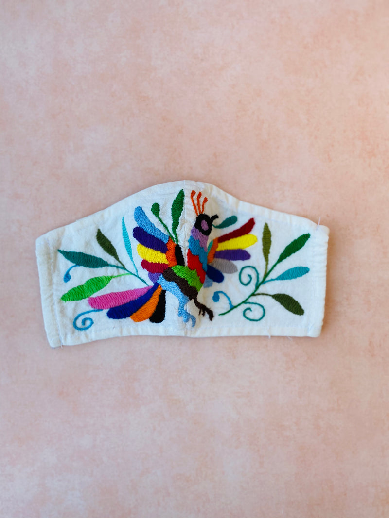 Cream Otomi Face Mask #58