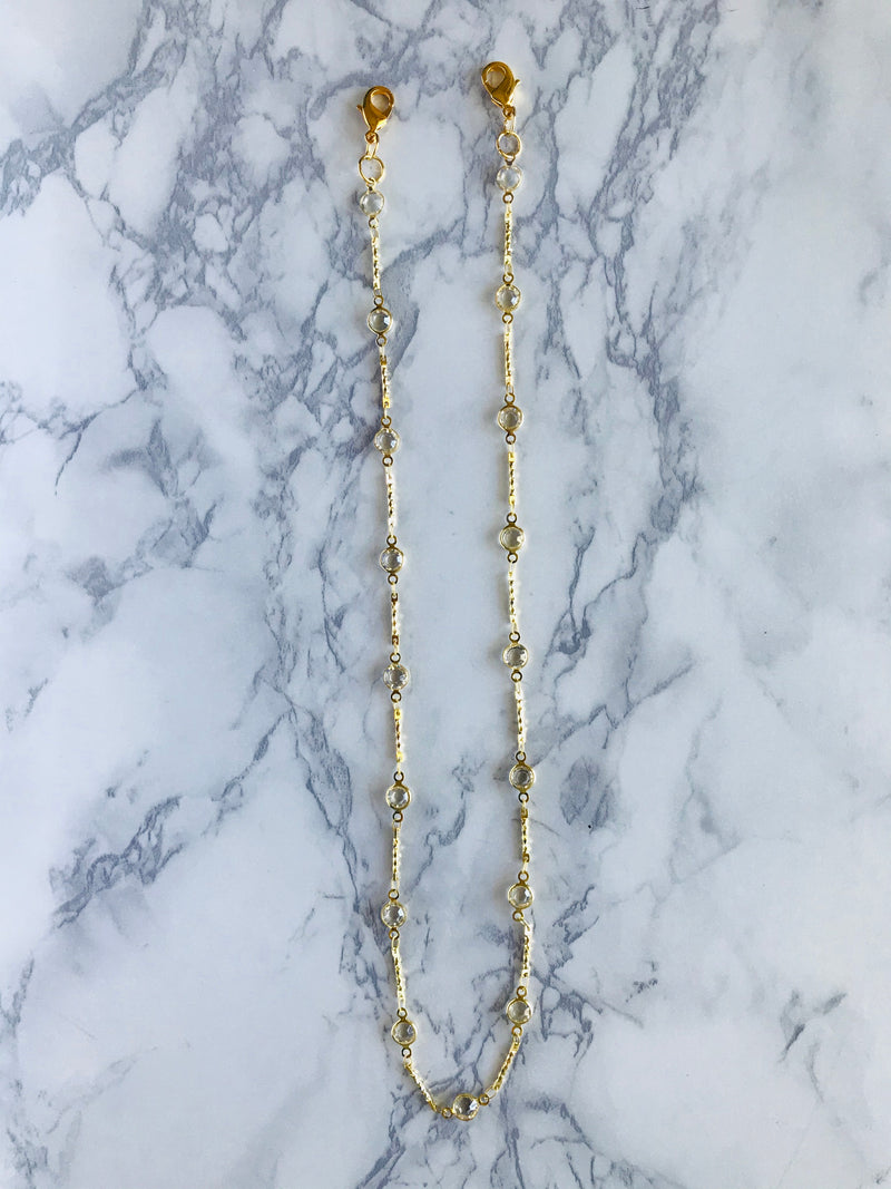 Crystal Clear Glasses Necklace