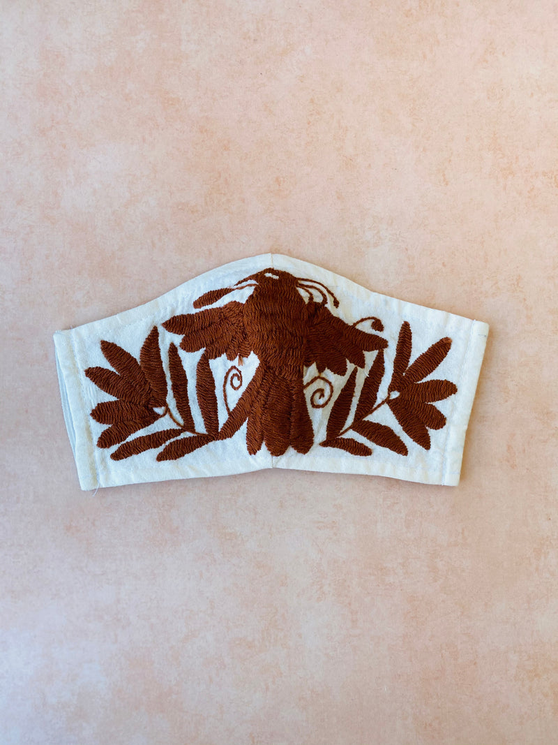 Cream Otomi Face Mask #103