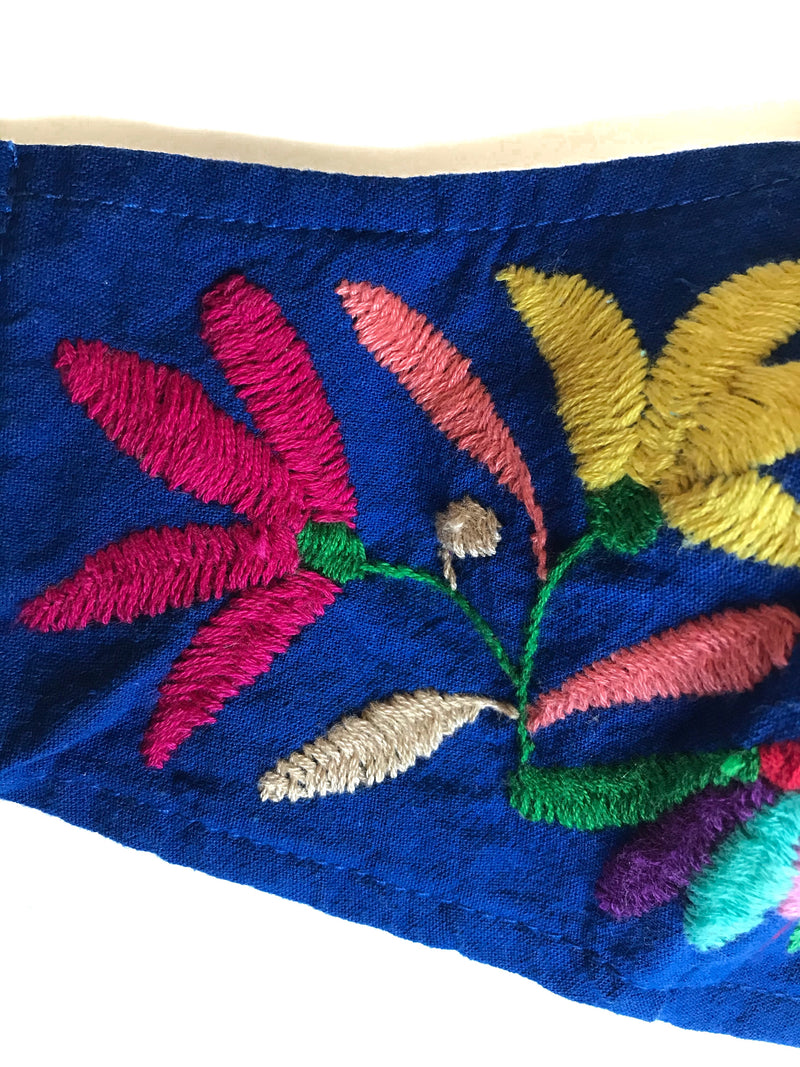 Cobalt Blue Otomi Face Mask #8